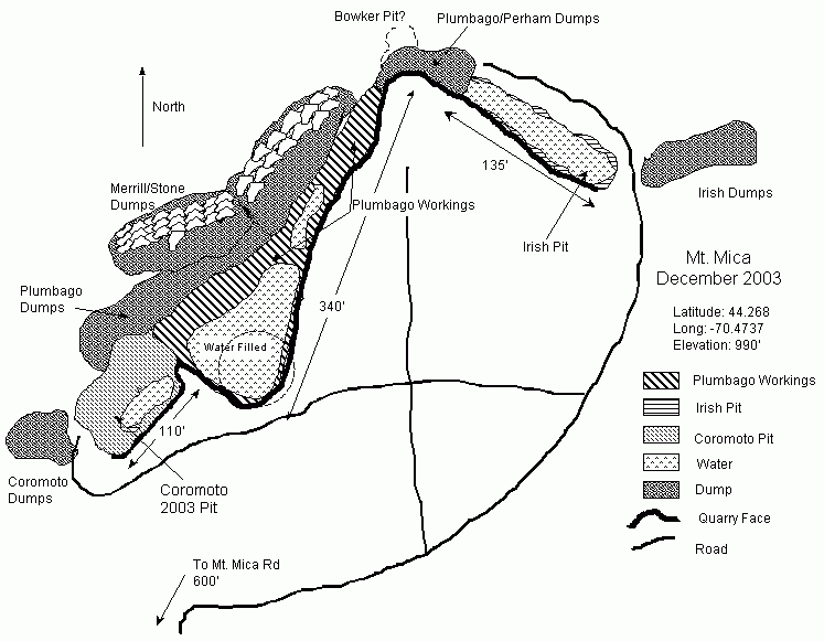 Map of Mt Mica Workings- 2003